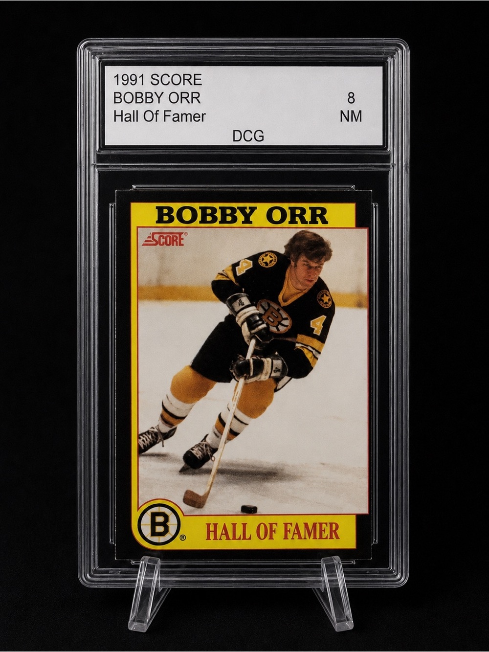1991 Score Bobby Orr Hall of Famer Trading Card - Yellow/Black